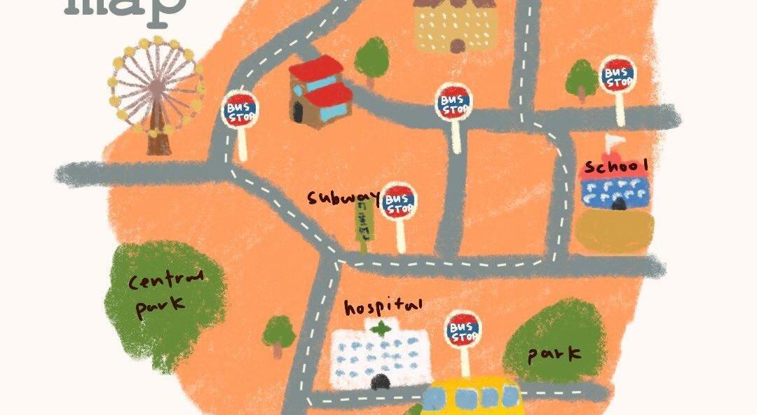 따뜻한 동온 아이패드 드로잉:My route map 이미지