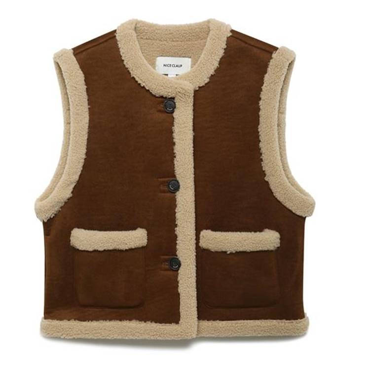 라운드넥 무스탕베스트