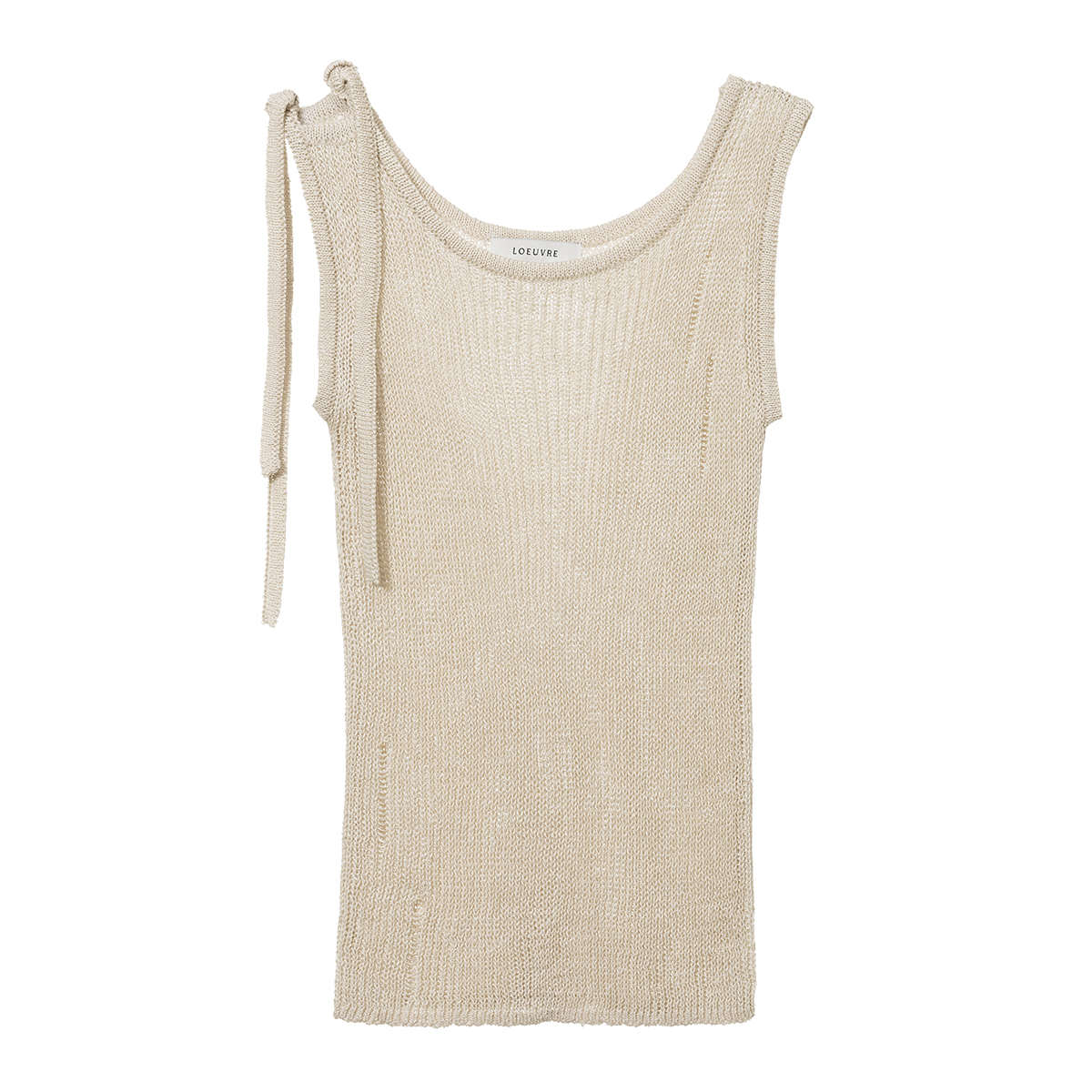 Ribbed Knit 
Double-tie Strap Top