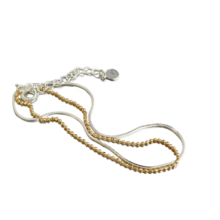 투톤 레이어드 목걸이
(925 Silver)