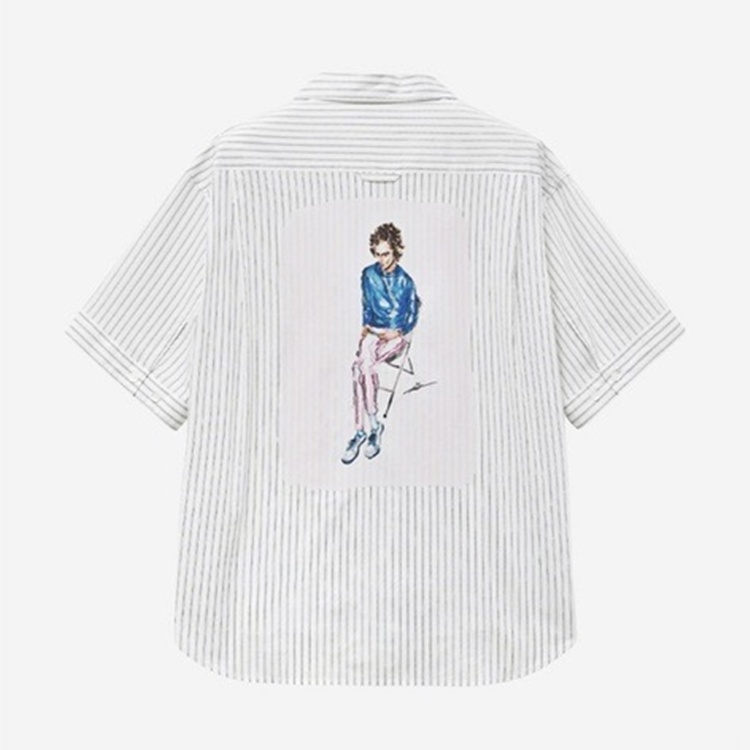 아쿠아렐 오픈 카라 
하프 셔츠