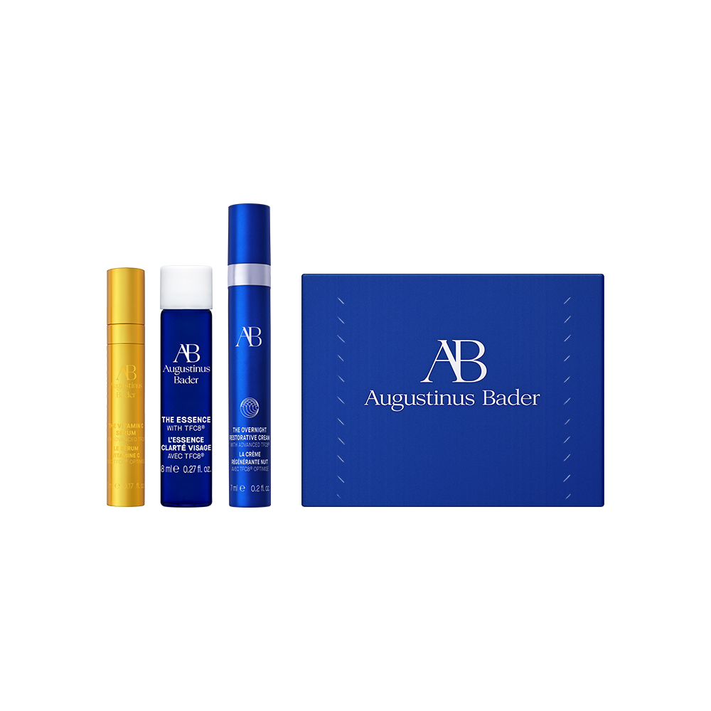 [구성] 에센스 8ml, 비타민C세럼 5ml, 오버나이트 크림 7ml, AB 프리미엄 화장솜(100매)