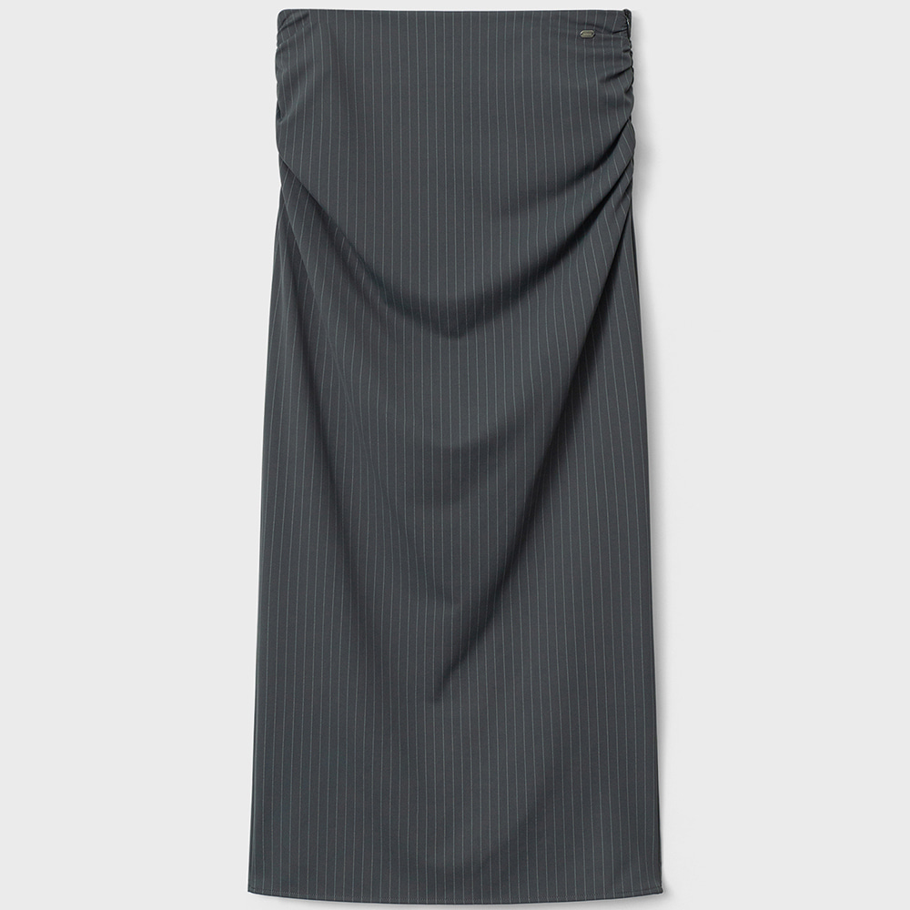 Pesac Shirring Slit
Long Skirt - Gray St