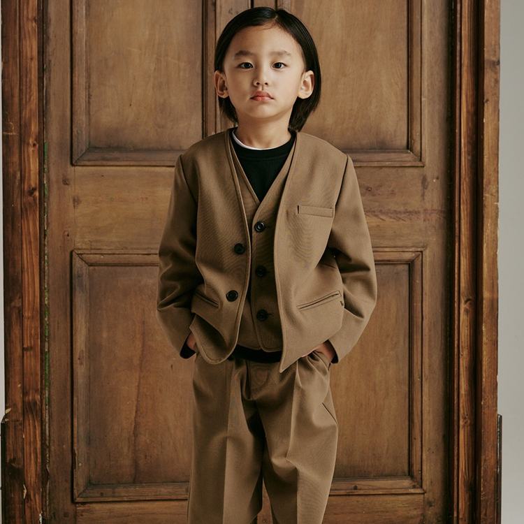 레이어드 노카라 재킷