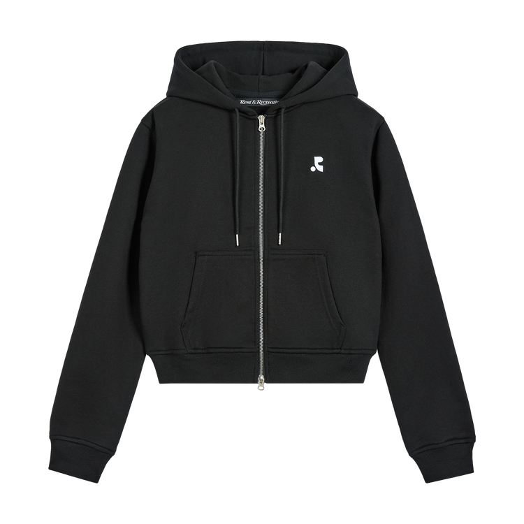 BASIC STITCH
CROPPED HOOD
 ZIP-UP-BLACK