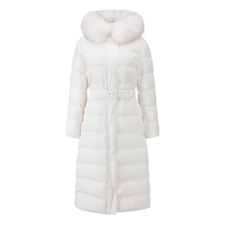 폭스퍼 롱 구스다운 패딩