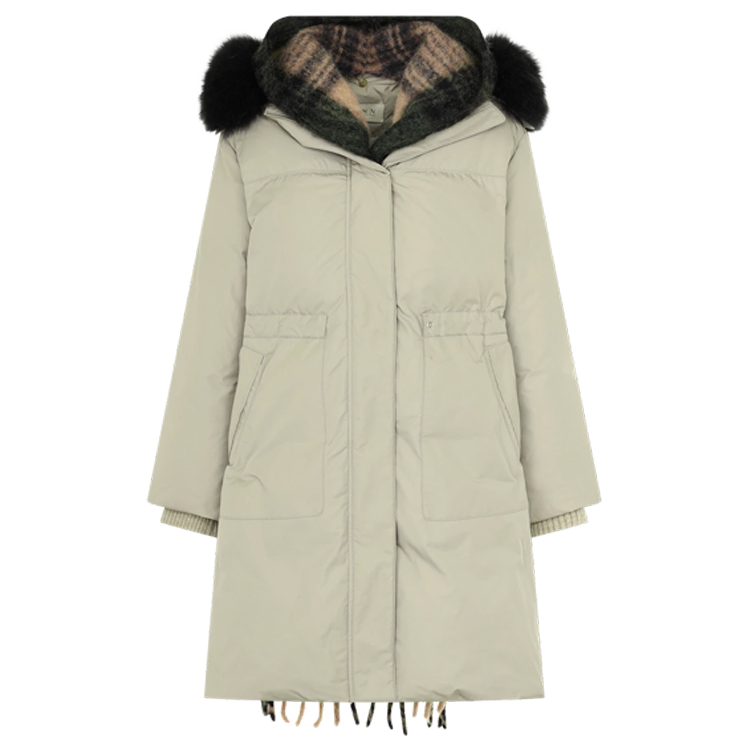 머플러 후드 다운 코트