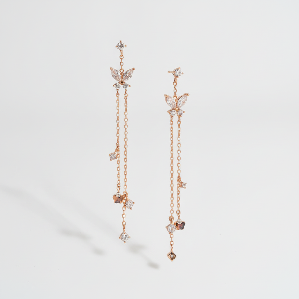 버터플라이 드롭 이어링