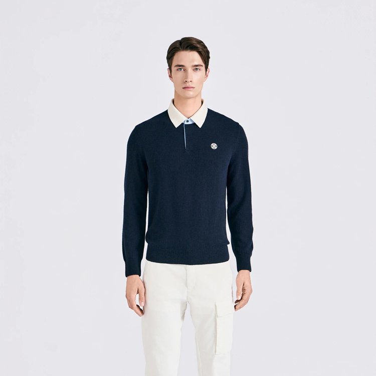 CASHMERE POLO SWEATER