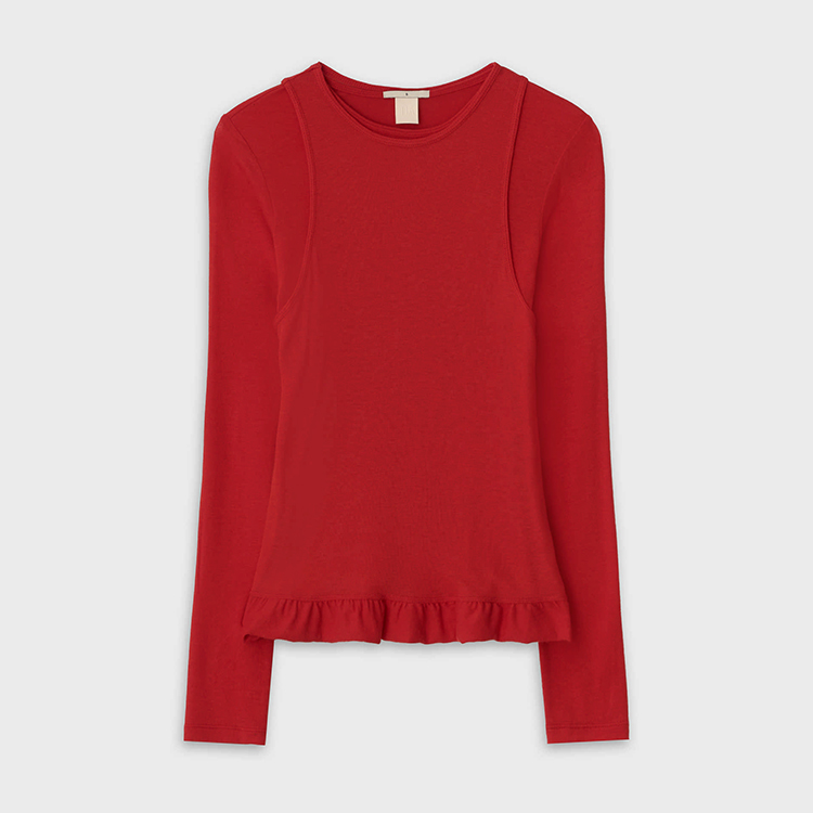 DUAL LINE 
PEPLUM TEE 