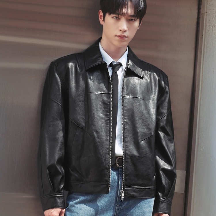 인시전 레더 블루종 자켓