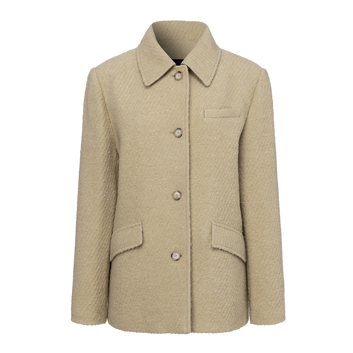 Hairy Wool Blended Half Coat